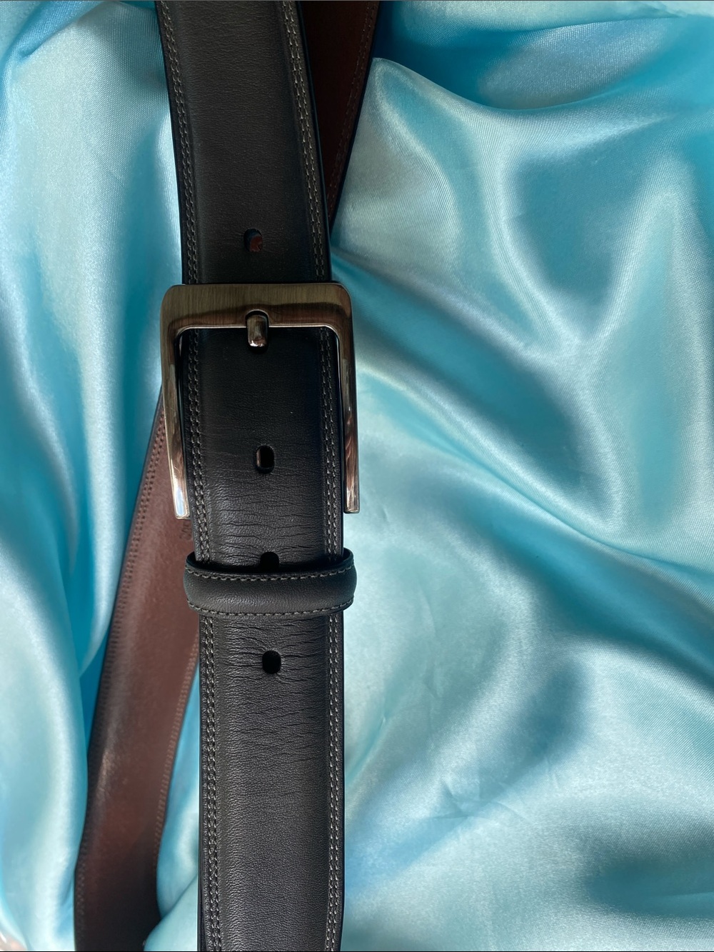 Roundtree & Yorke gray Leather Belt